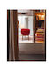 Living Room Wooden Red Stool 38x45x45cm