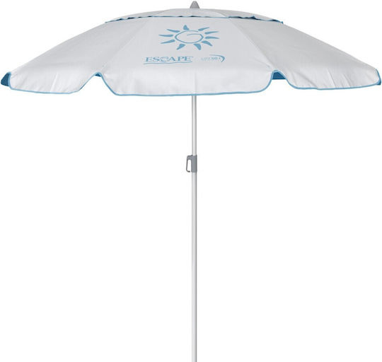 Escape Beach Umbrella Aluminum Diameter 2.4m with UV Protection and Air Duct Light Blue