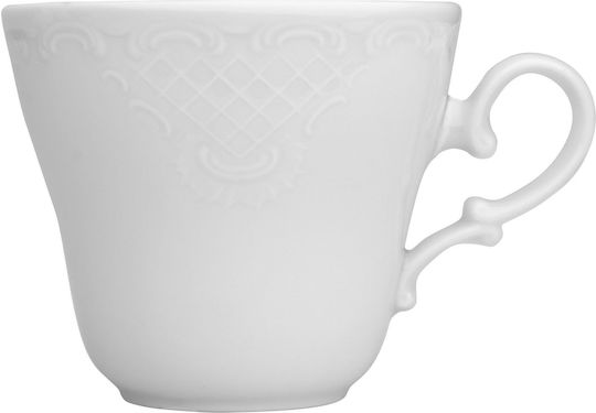 Ionia Olympia Set Tassen Kaffee aus Porzellan Weiße 200ml 36 Stück