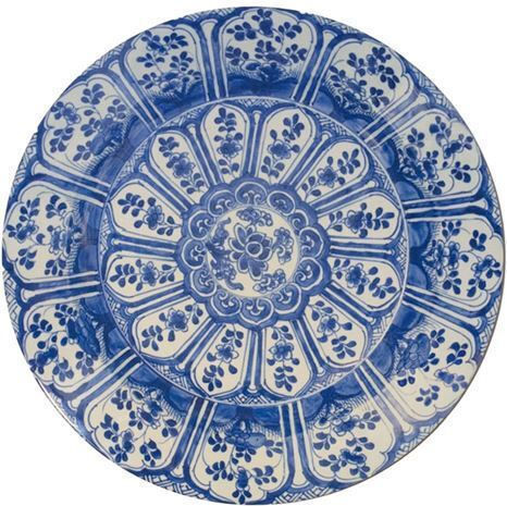 Caspari Round Wooden Blue Placemats