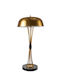 Metal Table Lamp with Gold Shade and Black Base