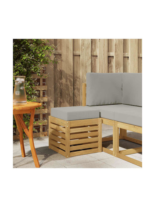 Hölzernes Gartenhocker mit Kissen Weiß 43x43x45cm