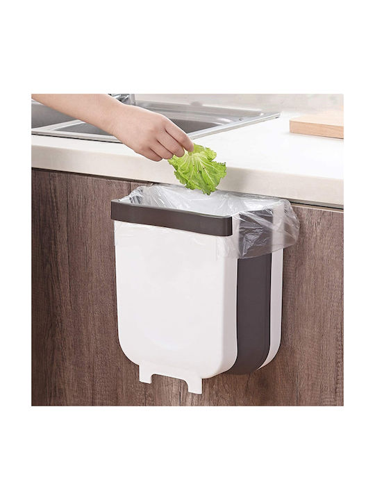 Diamandino Waste Bin for Cabinet Plastic White 9lt