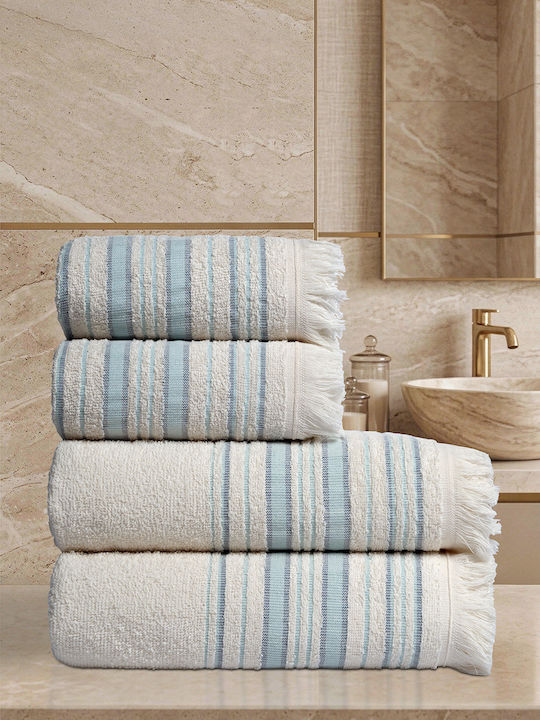 SteweHome SteweHome Badetücher 4-teiliger Handtuch-Set Blauer