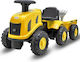 Tractor Pentru Copii Cu Pedale și Remorcă Galben Pentru 5+ Ani