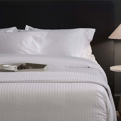 Sheet B300 Cotton Aigaion Hotel Stripes White 180x290 White