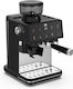 IQ Μηχανή Espresso 1600W Πίεσης 20bar για Cappuccino Μαύρη CM-155