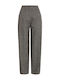 Women's Fabric Checked Trousers Small Check
