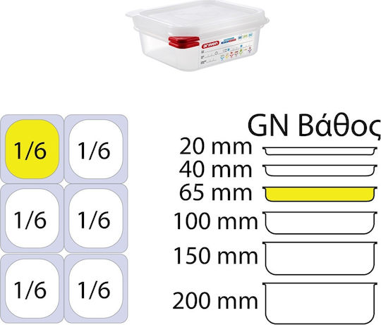 Ready Kommerzielle Lebensmittelbehälter 1.1lt 17.6x16.2x6.5cm