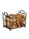 Relaxdays Coș Metalic De Depozitare Lemne 41x33x45cm Negru