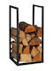 Relaxdays Coș Metalic De Depozitare Lemne 60x30x30cm Negru