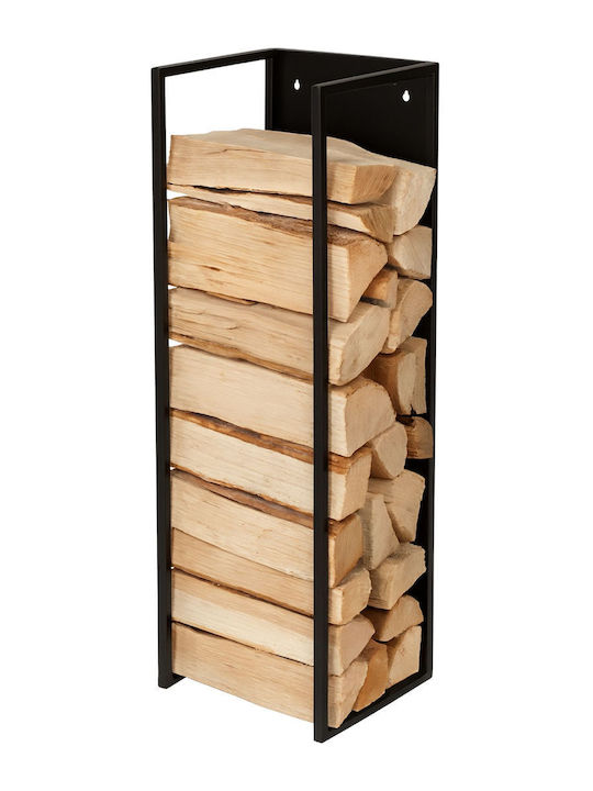 Relaxdays Raft Din Lemn Pentru Depozitarea Lemnelor 100x25x25cm Negru