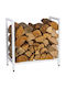 Relaxdays Coș Din Lemn Pentru Depozitarea Lemnelor 62,5x30,5x65cm Alb