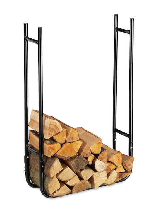 Relaxdays Raft Din Lemn Pentru Depozitarea Lemnelor 90x60x20cm Negru