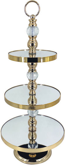 Tiered Appetizer Stand Metallic Dessert Tower Stand Gold Ø30xH68cm