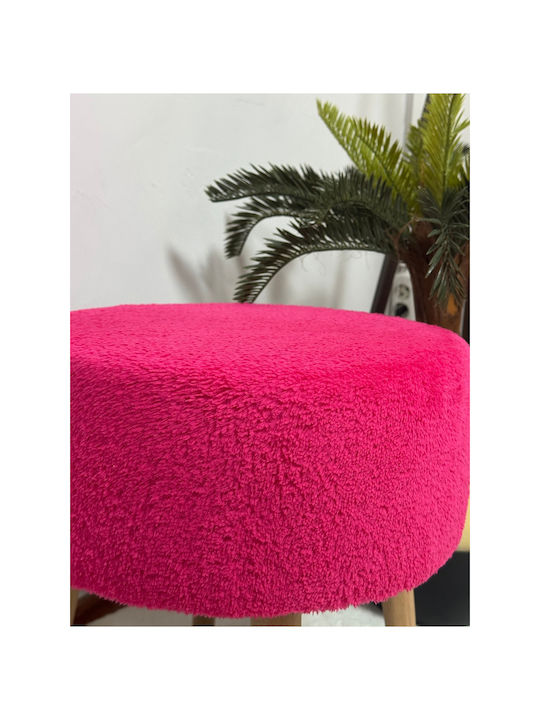 Living Room Wooden Pink Stools
