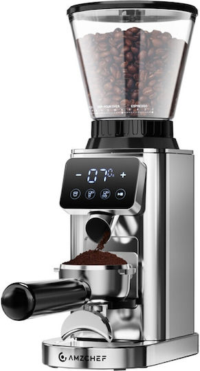 Amzchef Electric Coffee Grinder with 300gr Grain Capacity Silver