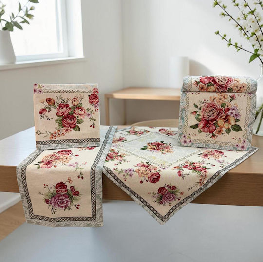 Linea Home Καρέ Σετ 5τμχ Modrian Δαμασκο 140x140εκ.