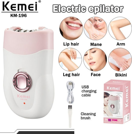 Kemei Αποτριχωτική Μηχανή Epilator για Πρόσωπο & Μπικίνι KM-196