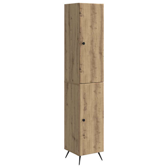 vidaXL Bathroom Column Cabinet Wall Hung M33xL34.5xH90cm Brown