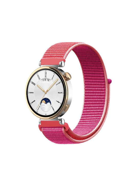 Nylon Strap Self Adhesive Closure Xiaomi Watch S4 41mm Light Red