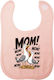 Koupakoupa Mom The Call Of The Seagulls Fabric Baby Bib With Hoop & Loop Fastener Pink