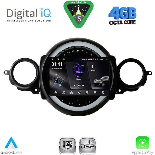 Digital IQ Car Audio System for Mini Cooper / Clubman 2011-2013 Bluetooth USB Wi-Fi GPS Apple CarPlay Android Auto with 9 Inch Touch Screen DIGITAL IQ RSG 6064 CPA