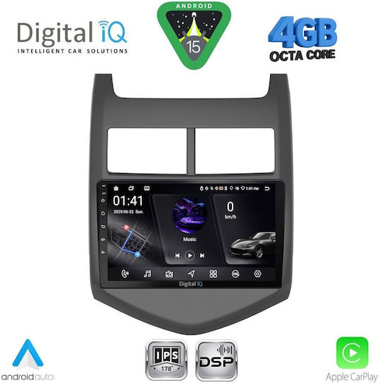 Digital IQ Car Audio System for Chevrolet Aveo 2011-2014 Bluetooth USB WiFi GPS Apple CarPlay Android Auto with 9" Touch Screen