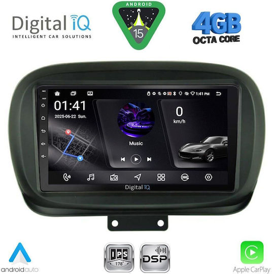 Digital IQ Ηχοσύστημα Αυτοκινήτου για Fiat 500X 2014 (Bluetooth/USB/WiFi/GPS/Apple-Carplay/Android-Auto) με Οθόνη Αφής 9"