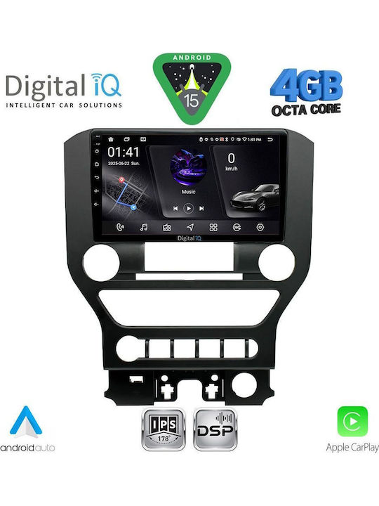 Digital IQ Car Audio System for Ford Mustang 2015-2020 Bluetooth USB WiFi GPS Apple CarPlay Android Auto with 9" Touch Screen