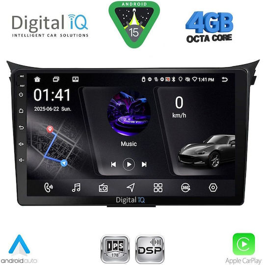 Digital IQ Ηχοσύστημα Αυτοκινήτου για Hyundai i30 2012-2017 (Bluetooth/USB/WiFi/GPS/Apple-Carplay/Android-Auto) με Οθόνη Αφής 9"