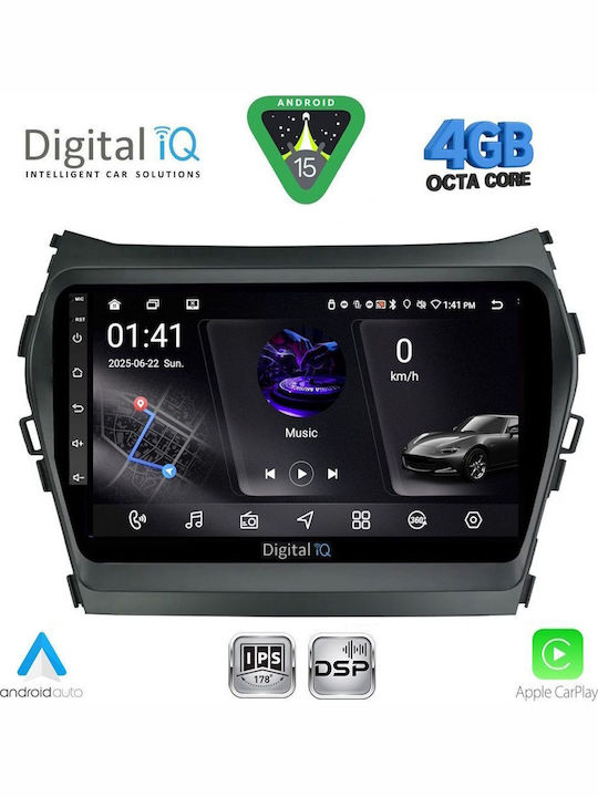 Digital IQ Car Audio System for Hyundai iX45 / Santa Fe 2013-2017 Bluetooth USB WiFi GPS Apple CarPlay Android Auto with 9" Touch Screen