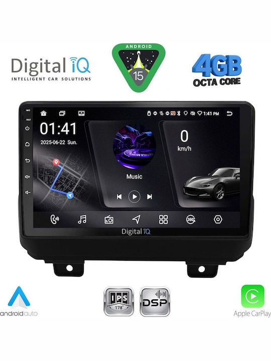 Digital IQ Car Audio System for Jeep Wrangler 2018 (Bluetooth/USB/WiFi/GPS/Apple CarPlay/Android Auto) with 9" Touch Screen
