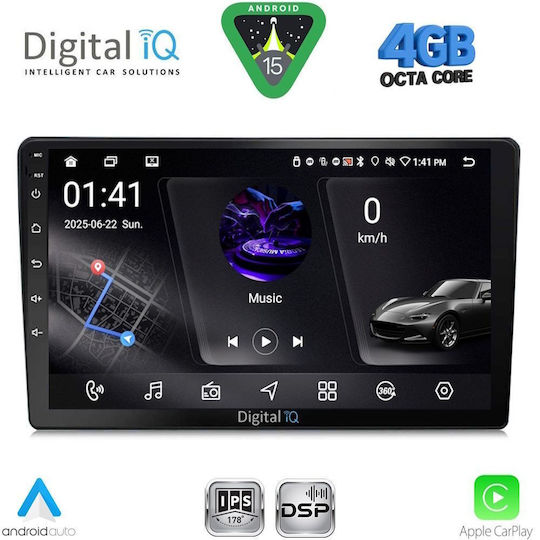 Digital IQ Car Audio System for Alfa Romeo Spider / Brera 2004-2012 (Bluetooth/USB/WiFi/GPS/Apple CarPlay/Android Auto) with 9" Touch Screen