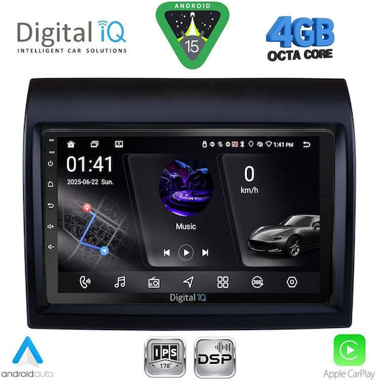 Digital IQ Car Audio System for Fiat Ducato 2006-2011 Bluetooth USB WiFi GPS Apple CarPlay Android Auto with 9" Touch Screen