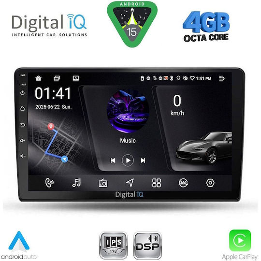 Digital IQ Ηχοσύστημα Αυτοκινήτου για Dacia Duster 2012-2019 (Bluetooth/USB/WiFi/GPS/Apple-Carplay/Android-Auto) με Οθόνη Αφής 9"