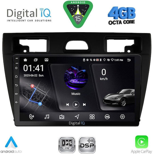 Digital IQ Ηχοσύστημα Αυτοκινήτου για Ford Fiesta 2005-2008 (Bluetooth/USB/WiFi/GPS/Apple-Carplay/Android-Auto) με Οθόνη Αφής 9"