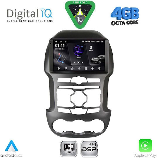 Digital IQ Car Audio System for Ford Ranger 2011-2015 (Bluetooth/USB/WiFi/GPS/Apple CarPlay/Android Auto) with 9" Touch Screen