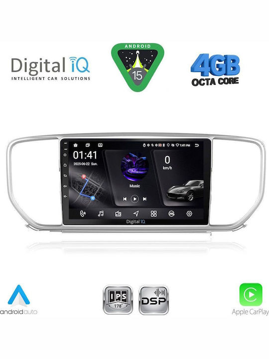 Digital IQ Car Audio System for Kia Sportage 2018-2021 Bluetooth USB WiFi GPS Apple CarPlay Android Auto with 9" Touch Screen