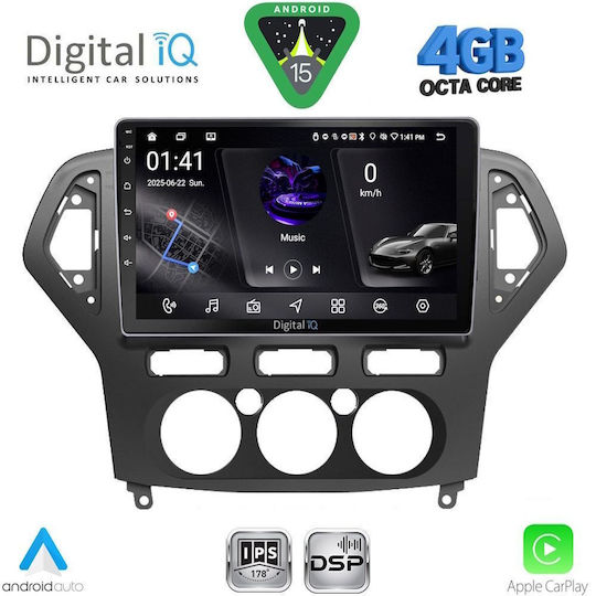 Digital IQ Ηχοσύστημα Αυτοκινήτου για Ford Mondeo 2007-2011 με A/C (Bluetooth/USB/WiFi/GPS/Apple-Carplay/Android-Auto) με Οθόνη Αφής 10"