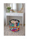 Living Room Stool With Storage Space Upholstered With Fabric Design