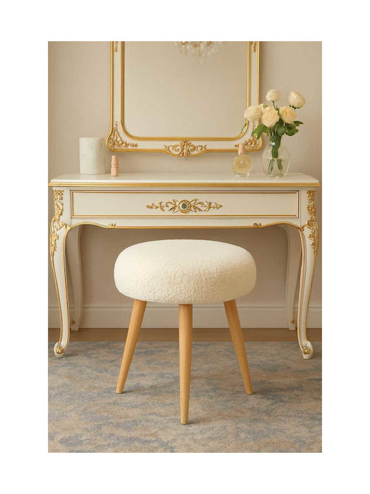 Living Room Upholstered Fabric Stool Stewehome Makeup Cushion With Wooden Leg And Mdf Body Ste-026412-v57190