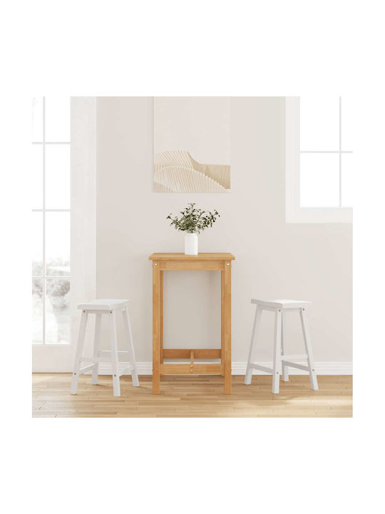 Bar Wooden White Stools 2 Pieces 44.5x35x60cm