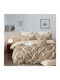 SpitiBazaar Bed Sheet Set With 2 Pillowcases Double With Rubber Hugger 160x240cm Beige 3 Pieces