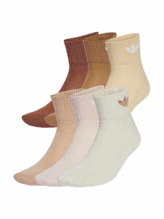 adidas Originals Αθλητικές Κάλτσες Μπεζ 6 Ζεύγη