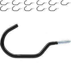 Relaxdays Set 12 Bicycle Hooks In Black Black Silver 7x14.5x0.7 Cm Relaxdays Set 12 Bicycle Hooks In Black Black Silver 7x14.5x0.7 Cm