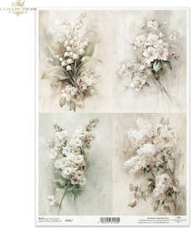 Reispapier Decoupage A4 Blumen