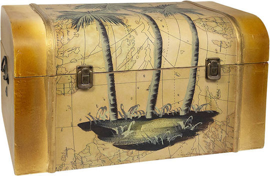 Decorative Wooden Brown Trunk 51x30x31cm