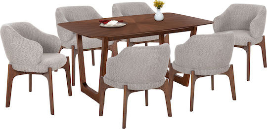 Esszimmermöbel-Set Abai mit 6 Stücken 180x90cm