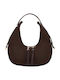 Gallantry Structured Women Hobo Handbag Chic Double Zipper Brown